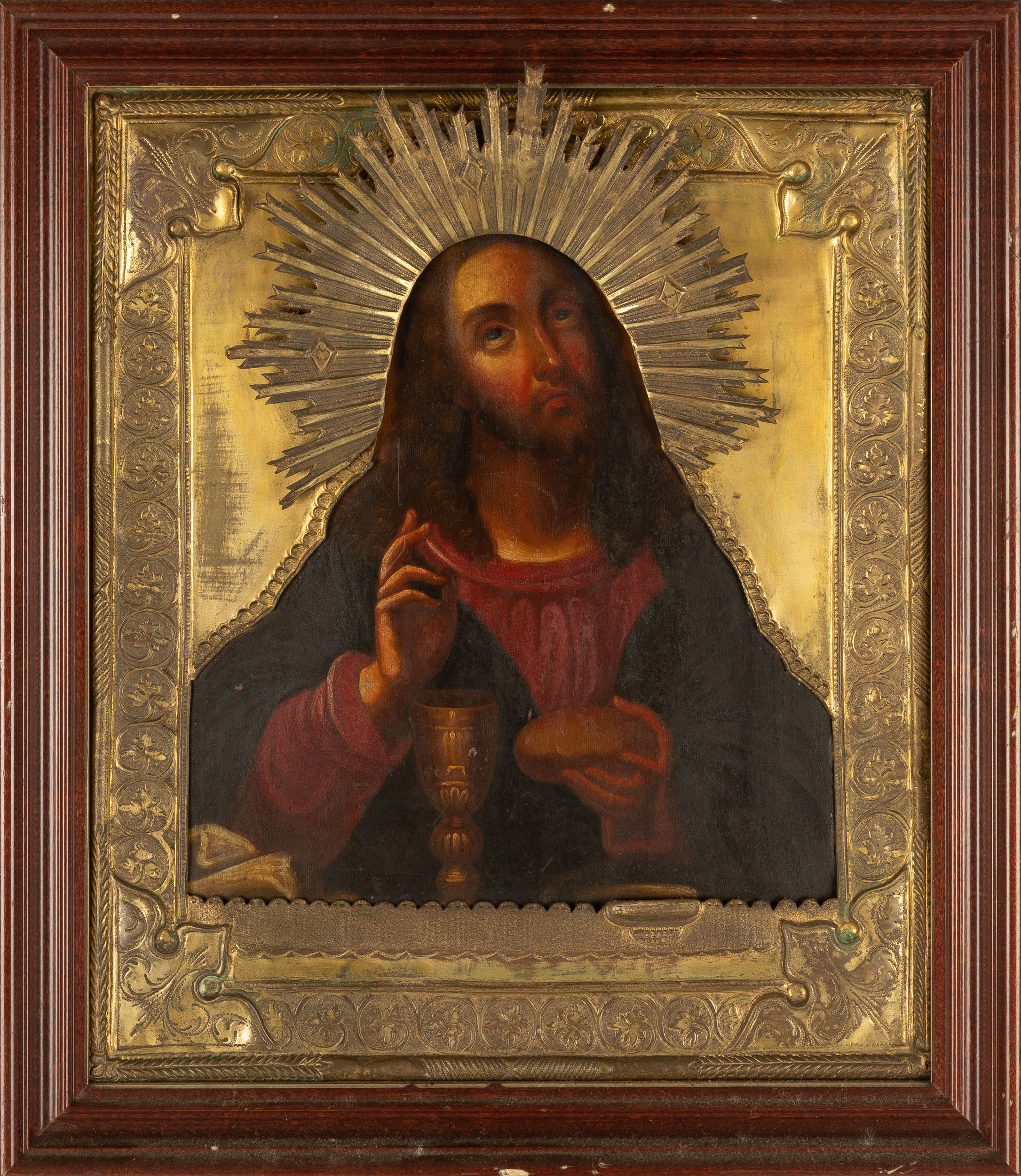 RUSSIAN ICON silver over copper.