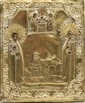 RUSSIAN ICON, VIRGIN MARY & ST