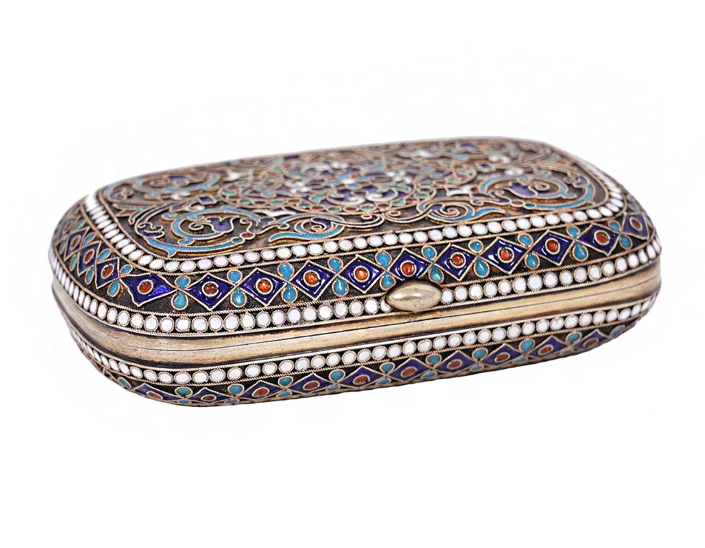 RUSSIAN IMPERIAL ENAMELED 84 SILVER
