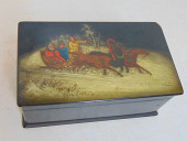 RUSSIAN LACQUER BOX WITH TROIK