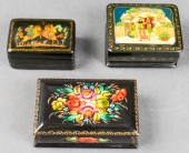 RUSSIAN LACQUERED TRINKET BOXE
