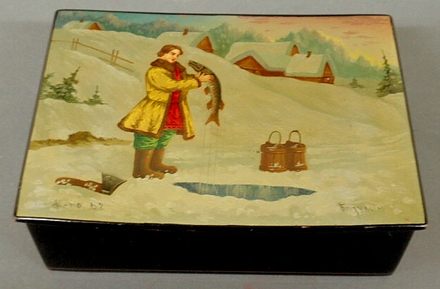Russian lacquerware box c.1960 with