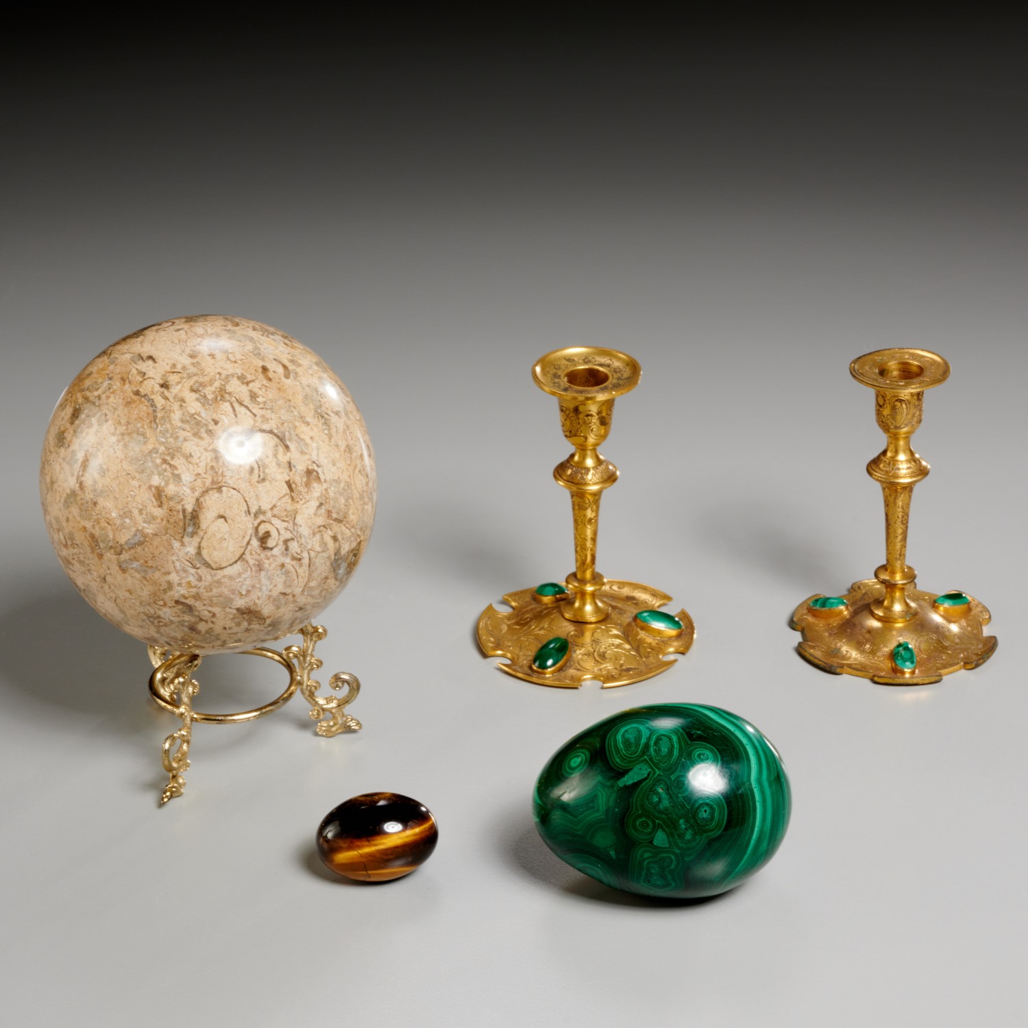 RUSSIAN MALACHITE MOUNTED
