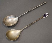 RUSSIAN NIELLO SILVER SPOON AN