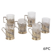 RUSSIAN NIELLO SILVER TEA GLAS