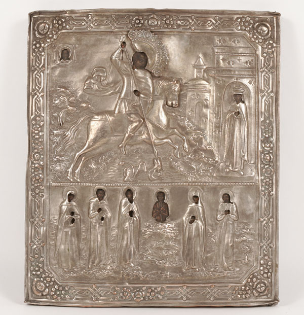 Russian oklad icon of St. George