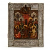 RUSSIAN ORTHODOX OKLAD ICON, N