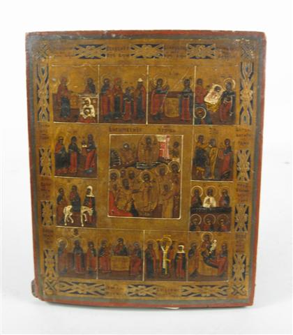 Russian painted Icon    late 19th