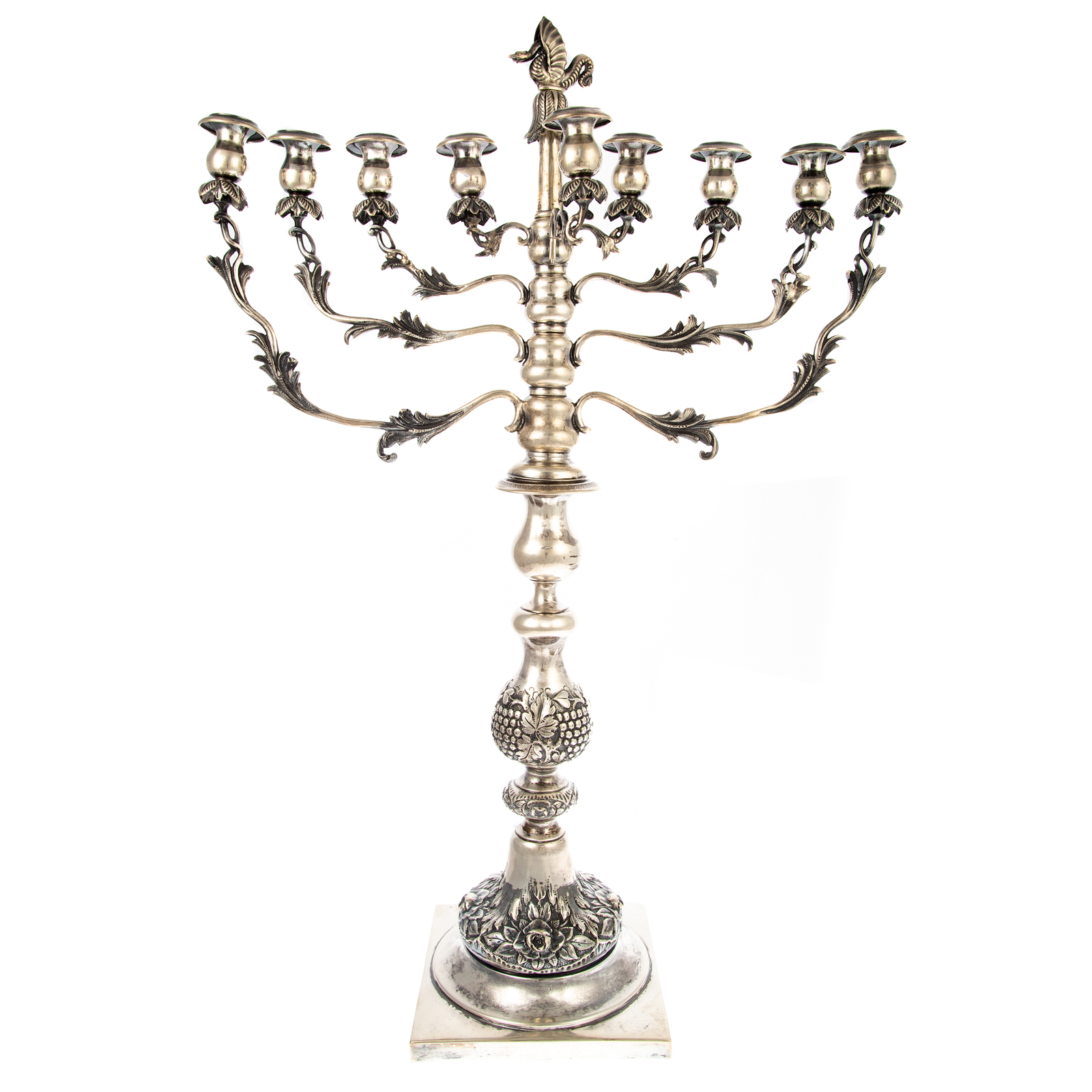 RUSSIAN-POLISH SILVER MENORAH BY