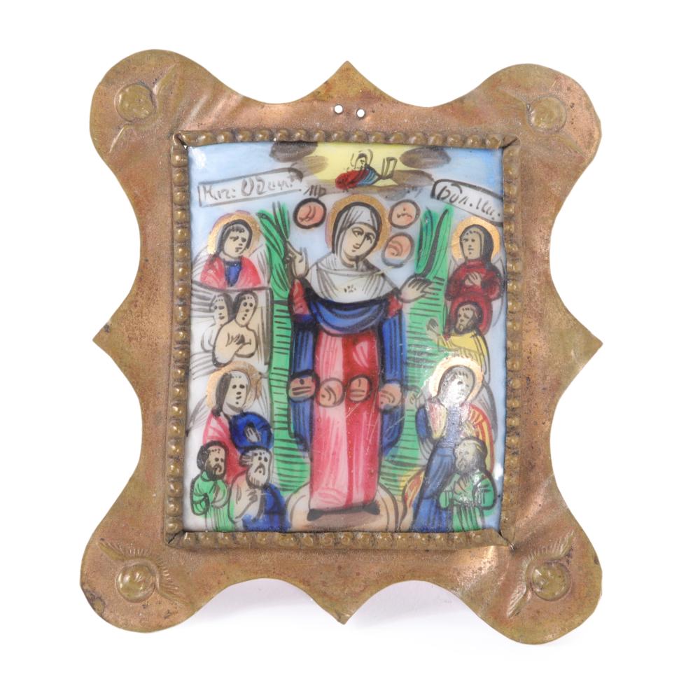 RUSSIAN POLYCHROME PORCELAIN ICON