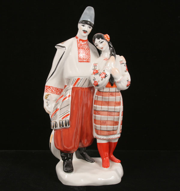 Russian porcelain costumed couple