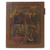 RUSSIAN QUADRIPARTITE ICON OF