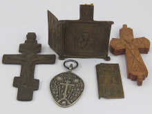 Russian religious items; a carved