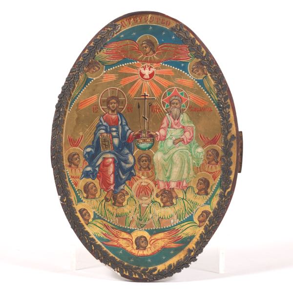 RUSSIAN SAINT TRINITY ICON, 19TH