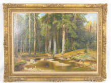 Russian school oil on canvas a pond