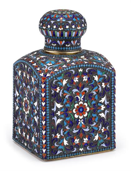 Russian silver and cloisonne enamel