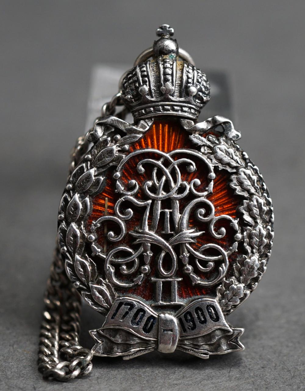 RUSSIAN SILVER AND ENAMEL JETON,