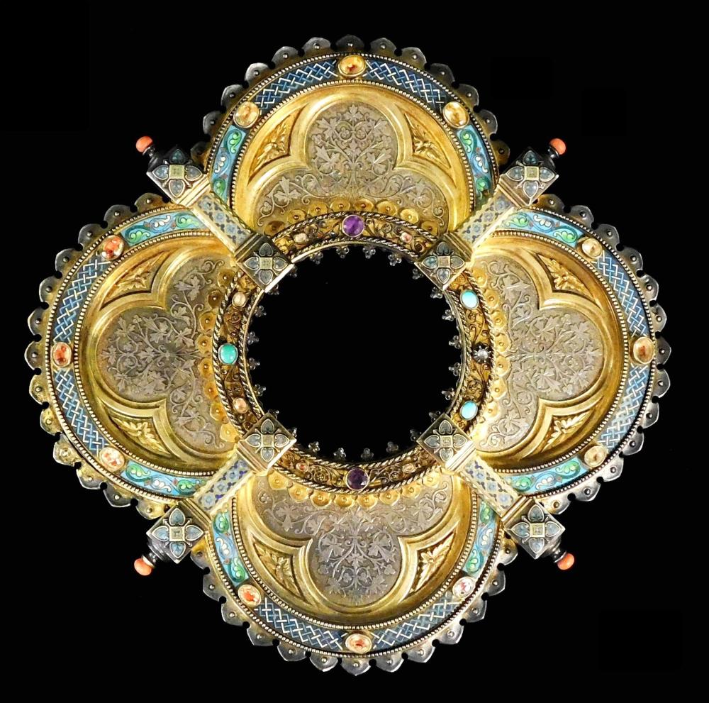 RUSSIAN SILVER AND ENAMEL JEWELED