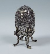 RUSSIAN SILVER AND GARNET FIGU