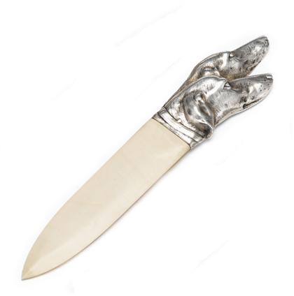 Russian silver and ivory letter