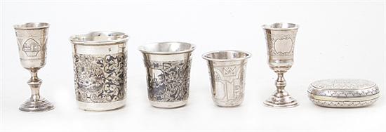 Russian silver beakers cups and