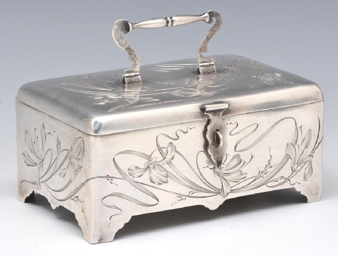 RUSSIAN SILVER BOX, HALLMARK AT