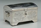 Russian silver box, trunk form
