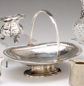 Russian silver bread basket an