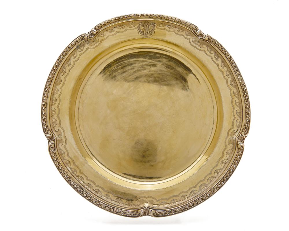 RUSSIAN SILVER CHARGER, WITH