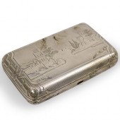 RUSSIAN SILVER CIGARETTE BOXDE