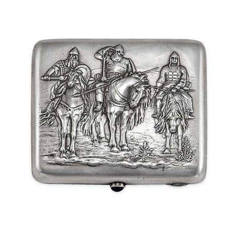Russian Silver Cigarette Case 	 