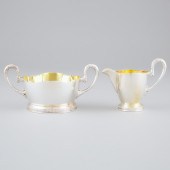 Russian Silver Cream Jug and S