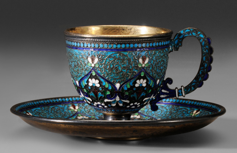 Russian Silver Cup and Saucer
