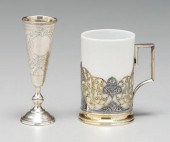 Russian silver cup, cup holder