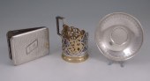 RUSSIAN SILVER CUP SAUCER & CA