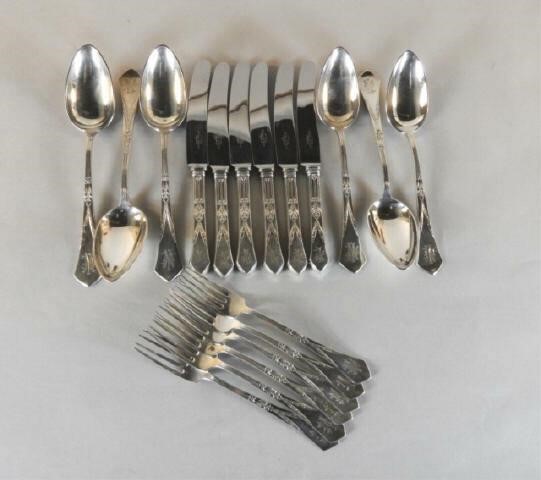 RUSSIAN SILVER CUTLERYA grouping of