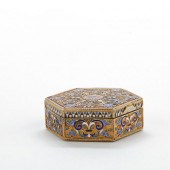 RUSSIAN SILVER ENAMEL BOX GUST