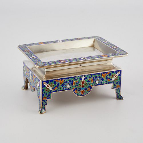 RUSSIAN SILVER ENAMEL CARD