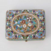 RUSSIAN SILVER ENAMEL CIGARETT