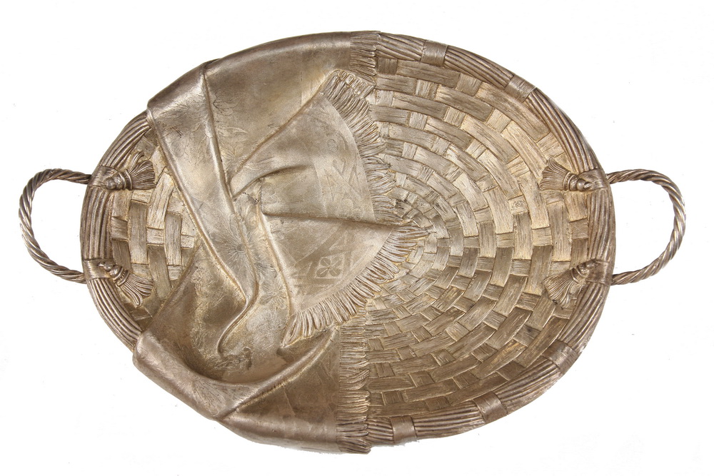 RUSSIAN SILVER FIGURAL BASKET -