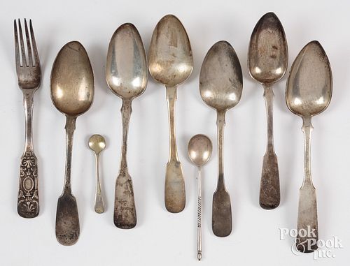 RUSSIAN SILVER FLATWARE, 14.3