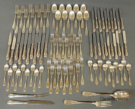 Russian silver flatware service