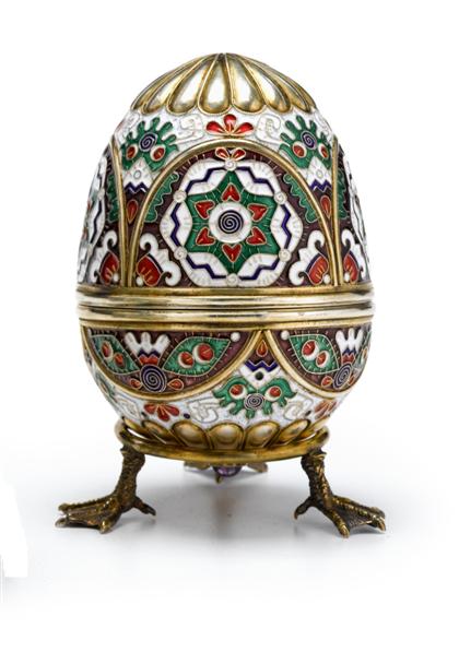 Russian silver gilt and cloisonne