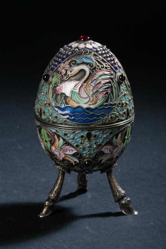 RUSSIAN SILVER-GILT AND ENAMEL