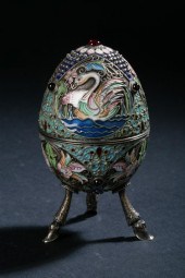 RUSSIAN SILVER-GILT AND ENAMEL