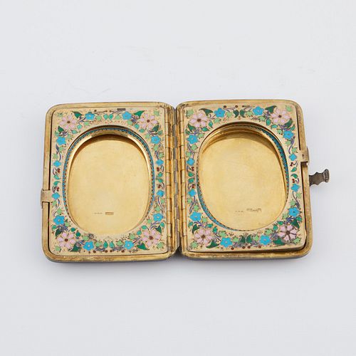RUSSIAN SILVER GILT ENAMEL CASE
