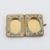 RUSSIAN SILVER GILT ENAMEL CAS