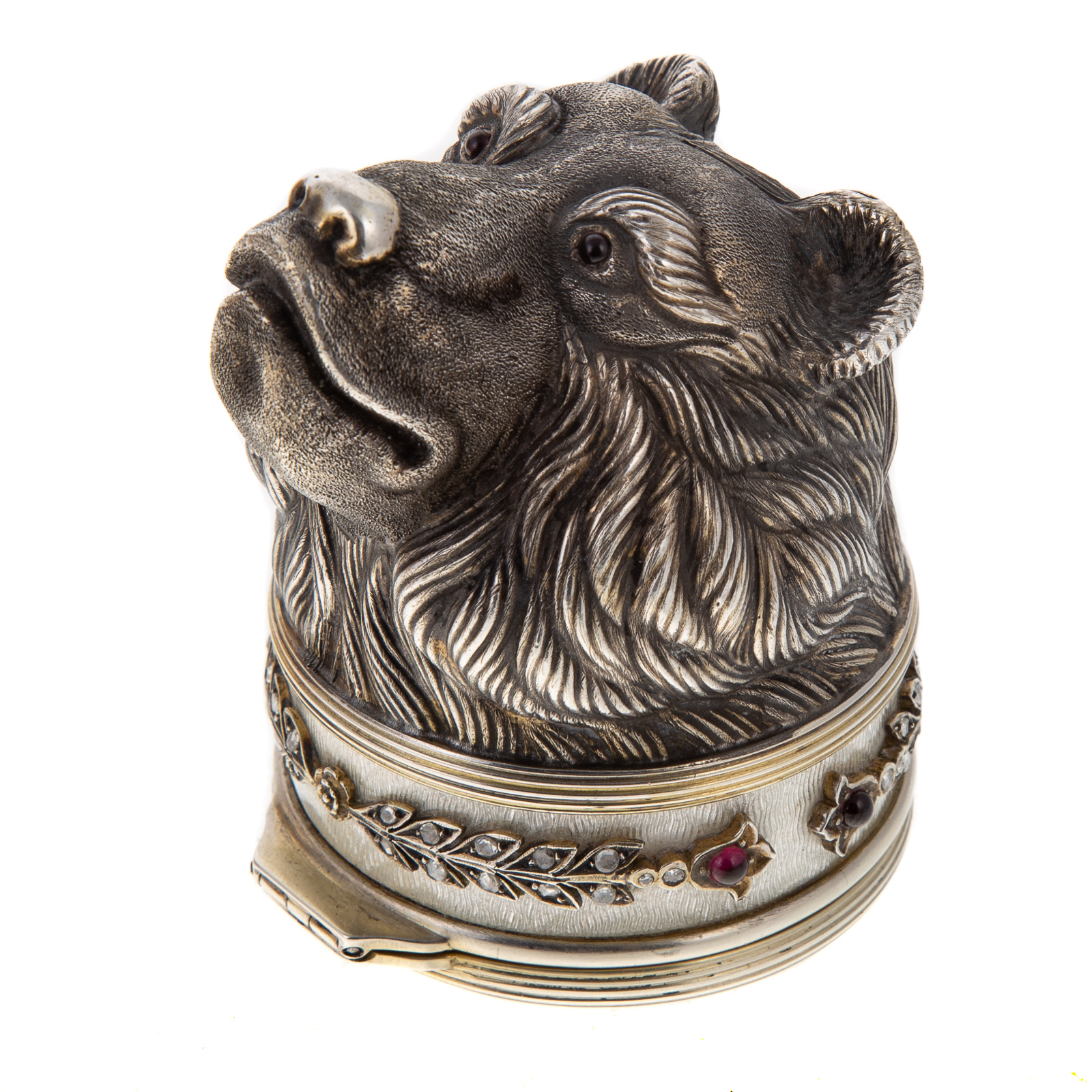 RUSSIAN SILVER, GUILLOCHE & JEWELED