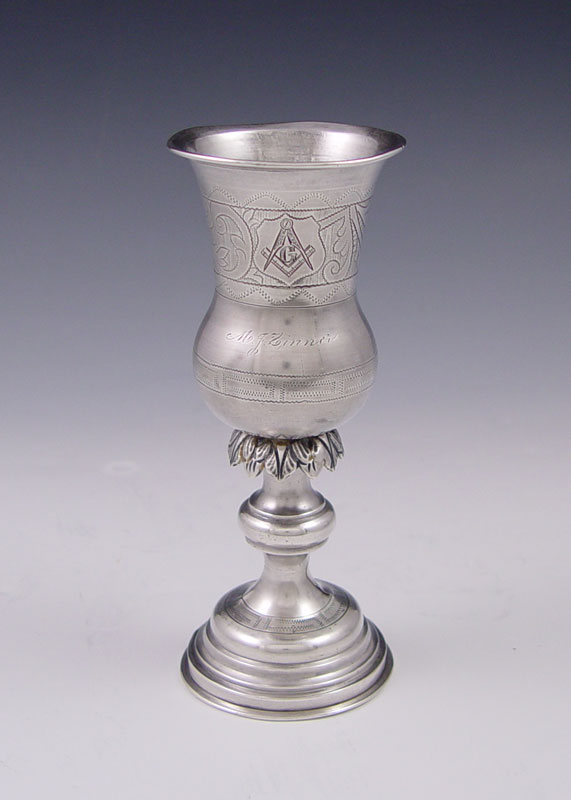 RUSSIAN SILVER MASONIC CHALICE: