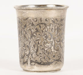Russian Silver Niello Beaker;